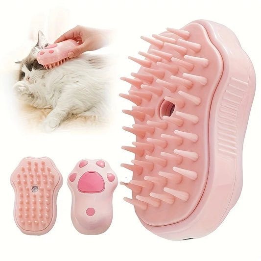 3-in-1 Electric Steam Spray Pet Grooming Brush – Hair Removal Massage Comb for Cats & Dogs - Pet Suppie