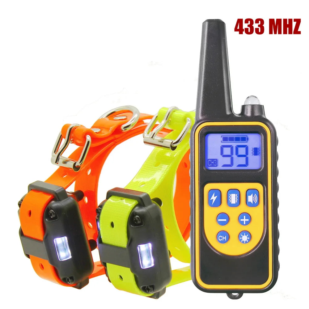 H880 Remote Control Electric Dog Training Collar Pet Waterproof Rechargeable with LCD Display for Shock Vibration Sound 433 Mhz