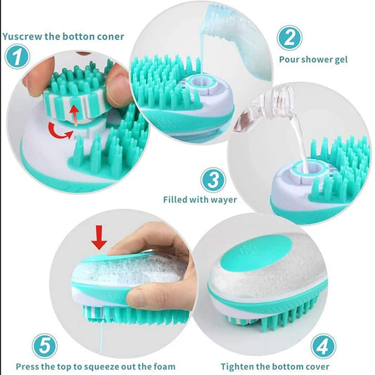 2-in-1 Silicone Pet Bath Brush – Grooming Massage Comb for Dogs & Cats - Pet Suppie
