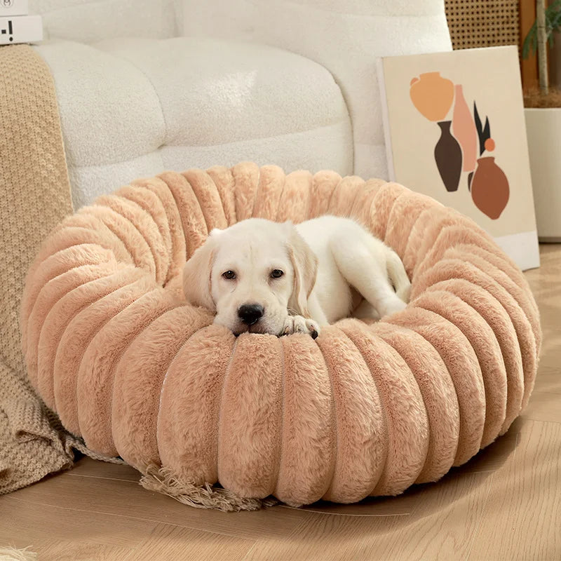 Rabbit Velvet Round Pet Mat – Autumn & Winter Plush Dog Bed for Cats & Small Dogs (40cm) - Pet Suppie
