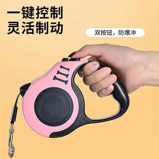 Pet Supplies Button Automatic Telescopic Leash, Super Strong Pulling Force Dog Walking Leash, Explosion-proof Dog Flushing Leash