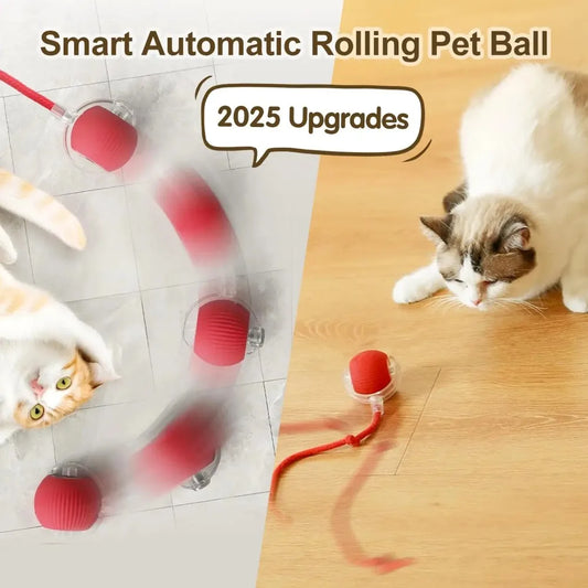 LEMEENQ Auto Rolling Cat Ball Toy – Rechargeable Smart Interactive Mouse Toy with Tail for Cats - Pet Suppie