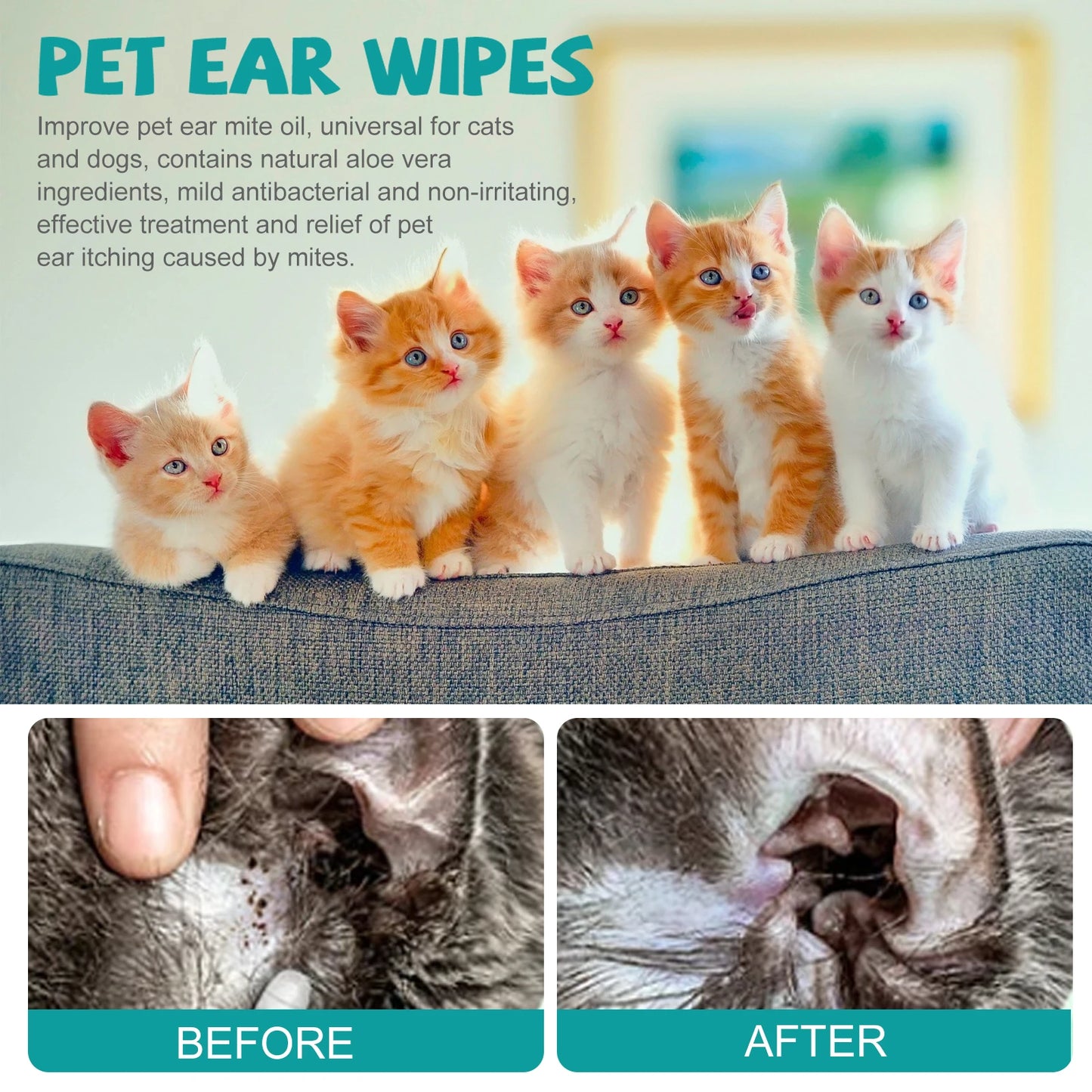 Pet Cleaning Finger Wipes Cats Dogs Remover Eye Tear Ear Mite Stains Disposable Cleaner Wipe Non-irritating Pets Beauty Products