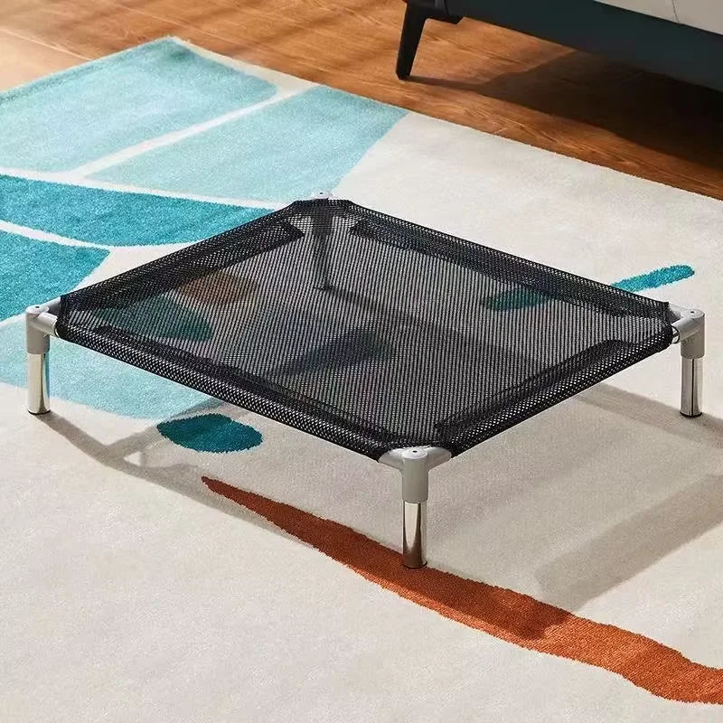 Elevated Pet Cot Stainless Steel Frame - All Season Military Dog Bed Removable Washable Off Ground for Small Pets