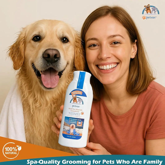 Oatmeal Dog & Cat Shampoo & Conditioner – Hypoallergenic, Natural Detangler with Aloe Vera & Tea Tree Oil – 15 fl oz - Pet Suppie