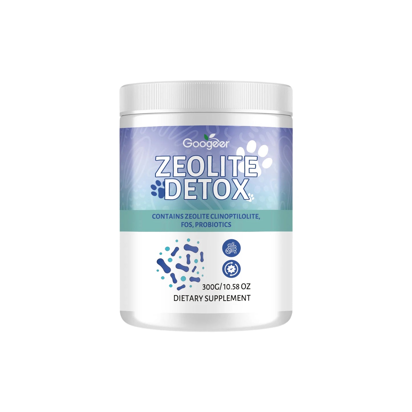 Zeolite Powder with FOS Prebiotic Fiber Probiotics & Digestive Enzymes Daily Gut Balance Supplement 300g 100 Servings