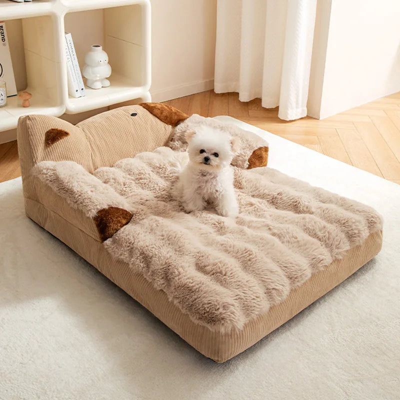 Soft Plush Dog Bed Sofa Winter Warm Pet Sleeping Mat for Small Medium Dogs Cats Removable Puppy Bed Luxury Cozy Cat Sleeping Bed