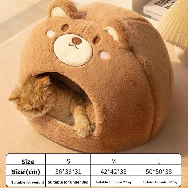 Cat nest autumn and winter pet nest cat house cat bed house nest thickened warm cat sleeping cradle nest kitten kennel