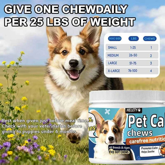 Calming Chews for Dogs with Melatonin - Puppy & Large Pet Treats - Composure Calming Chews for Stress & Relaxation, 110 Count
