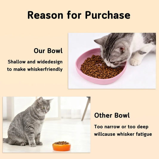 2PCS Whisker-Friendly Silicone Cat Plates, Wide Shallow Pet Bowls, Non-Spill Feeding Dish for Dry Wet Food - Pet Suppie