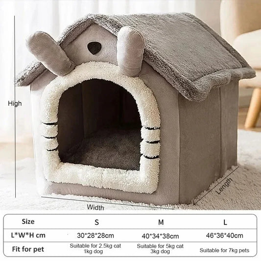 Indoor Warm Dog House Tent – Four-Season Soft Pet Bed with Removable Washable Cushion for Small Dogs & Cats - Pet Suppie