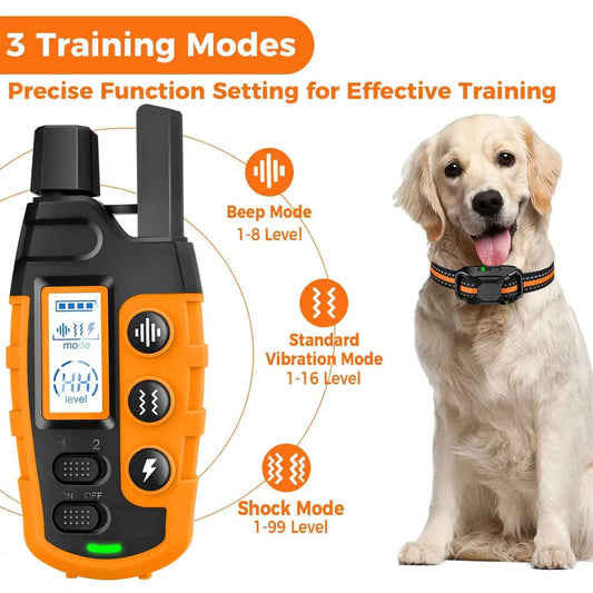 3300Ft Electric Dog Training Collar Remote Control Waterproof Pet BehaviorFor 5-120lbs Puppy With Shock Vibration