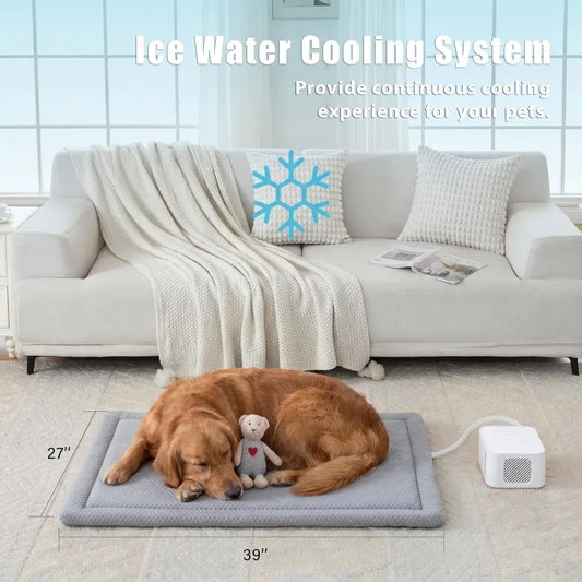 Self-Cooling Pet Mat for Dogs & Cats, No Gel or Refrigeration Needed, Machine Washable, XL Gray