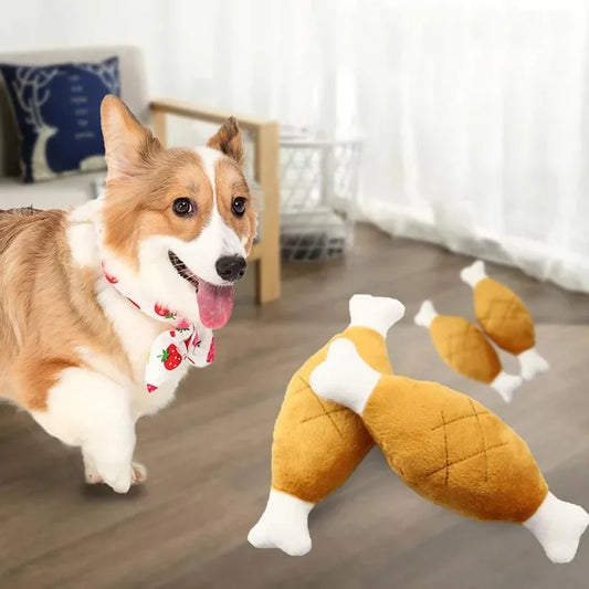 Dog Squeaky Toy Chicken Legs Bone Shape Pet Dog Plush Toy for Small Medium Large Dogs and Cats juguetes para perros