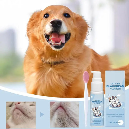 Cat Chin Cleaner 30g Blackhead Cleaning Lotion Pet Chin Acne Care Brush Dog Cat Grooming Supplies Tooth Stain Remover for Pets - Pet Suppie