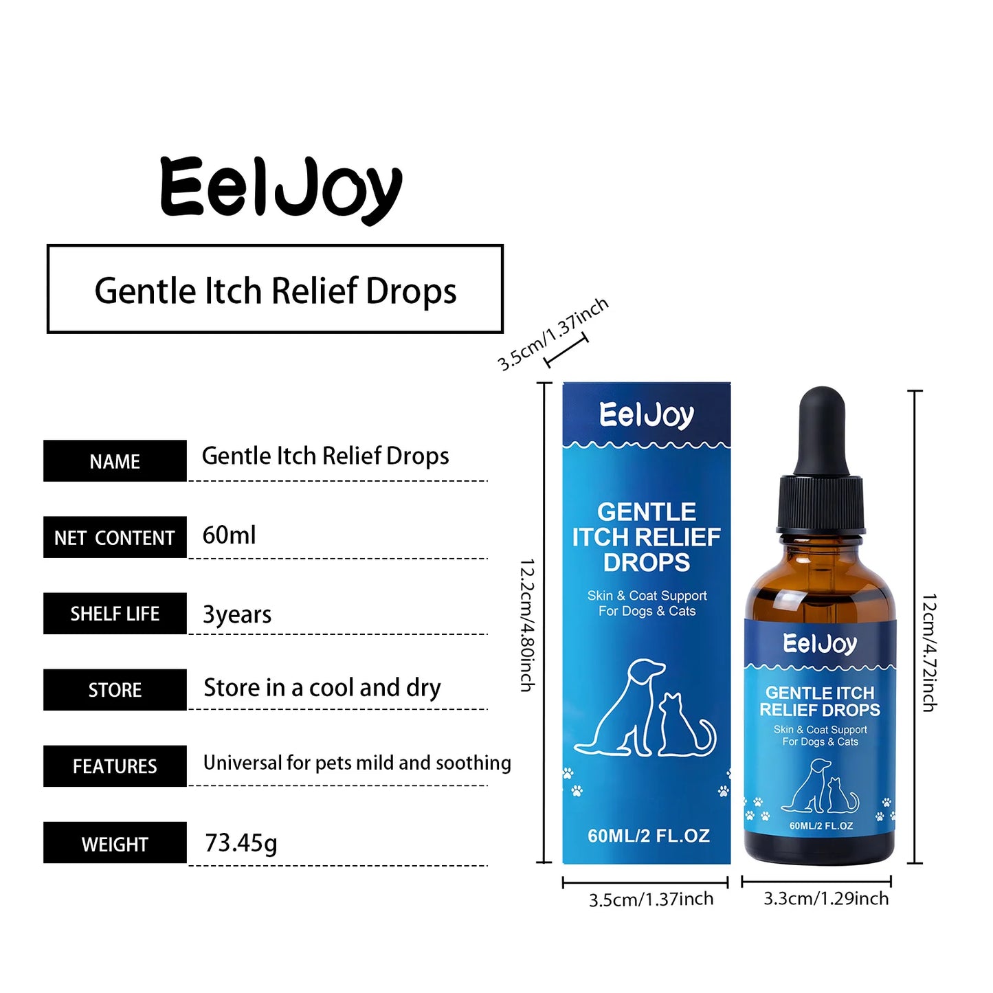Pet Skin Care Drops Moisturizing Relieve Itching Improve Dryness & Roughness Natural Pet Skin Relief Drops Skin & Coat Support