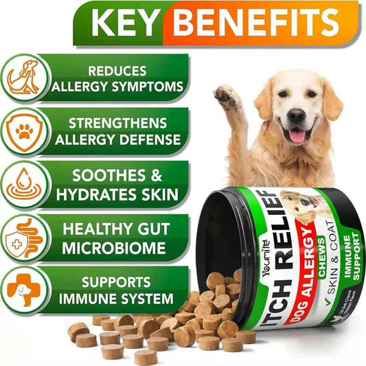 Dog Itch Relief Allergy Chews, Dog Itching, Used For Immune Support+Gut Health+Soothing Skin Itching And Ear Itching+Dog