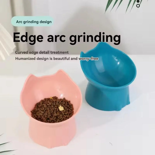 Tilted Elevated Cat Food Bowl Ergonomic Cat Food Dish Anti Neck Protector Vomiting Raised Cats Food Bowl Non Slip for Cats Dogs - Pet Suppie