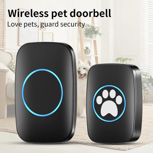 Smart Wireless Pet Training Doorbell – 300m Range, 60 Songs & LED Flash for Dogs & Cats (US/EU) - Pet Suppie