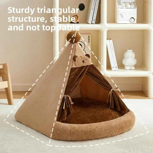 All Season Semi Enclosed Cat Dog Pet House Warm Winter Tent Shelter Wholesale Cat House Cat Accessories Cat's Nest Keeps Warm