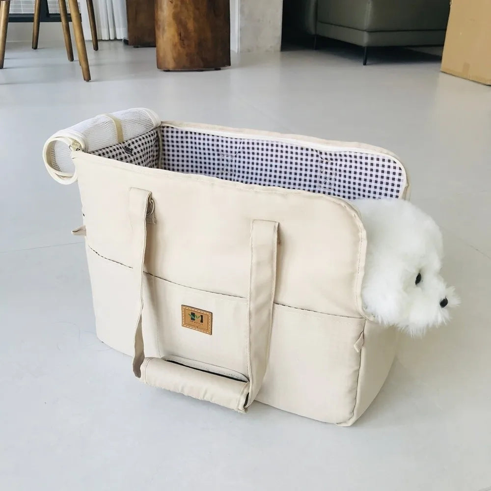 Pet Crossbody Tote Portable Pet Travel Carrier Soft Breathable Dog Car Seat Handheld Non-Slip Cat Carrier Bag Small Dogs Use