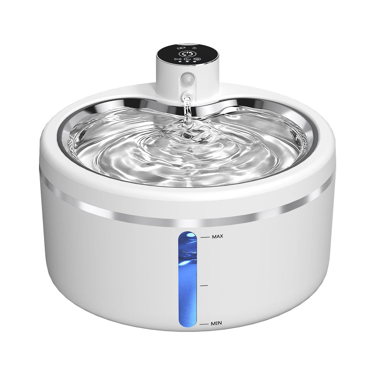 Wireless Cat Water Fountain 2.5L Stainless Steel Pet Drinking Dispenser Smart Sensor Auto Circulating Filter 4000mAh LED Display - Pet Suppie