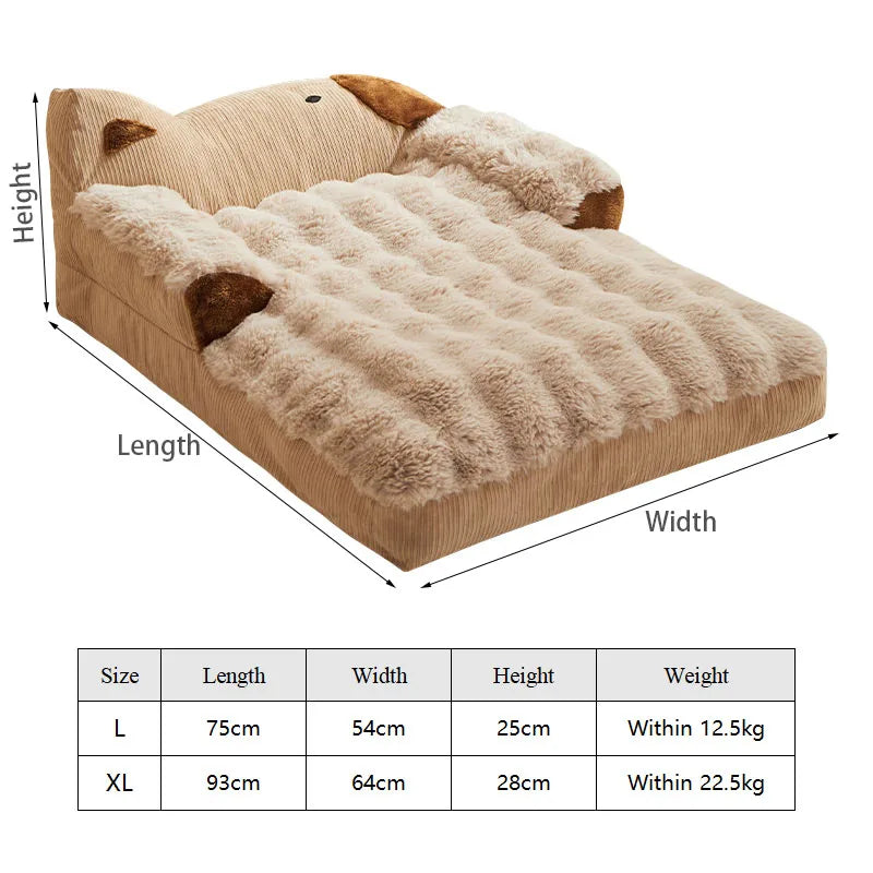 Soft Plush Dog Bed Sofa Winter Warm Pet Sleeping Mat for Small Medium Dogs Cats Removable Puppy Bed Luxury Cozy Cat Sleeping Bed