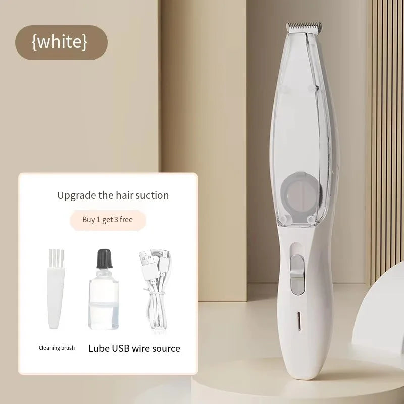 2-In-1 Hair Suction Pet Shaver, Dog Paw Trimmer, Cat Ear Trimmer, Low Noise, With Suction Electric Dog GroomerRechargeable USB