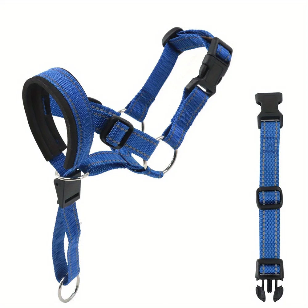 2-Pack Adjustable Nylon Dog Muzzles with Reinforced Stitching–Leader Halter with Safety Strap for Training and Pull-Free Walks - Pet Suppie