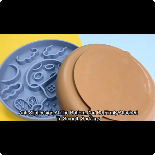 New Mushroom Dog Slow Food Bowl Silicone Pet Bowl Anti-choking Slow Food Pet Planet Silicone Bowl Suction Cup Licking Pad 2 in 1