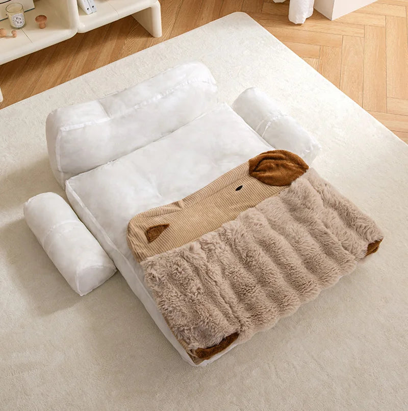 Soft Plush Dog Bed Sofa Winter Warm Pet Sleeping Mat for Small Medium Dogs Cats Removable Puppy Bed Luxury Cozy Cat Sleeping Bed