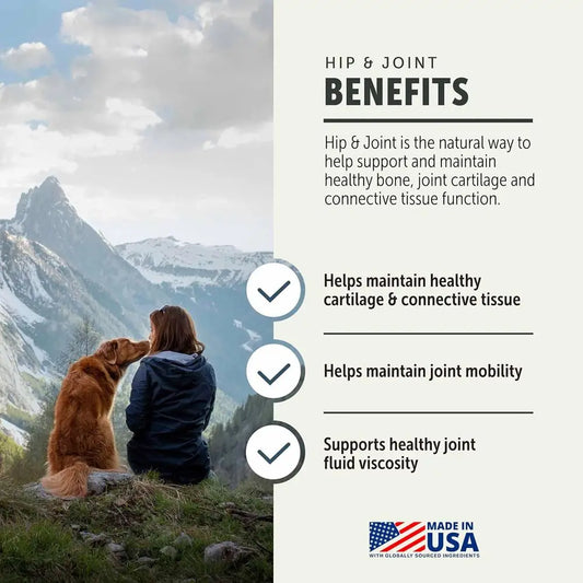 Hip & Joint - Joint Supplement for Dogs with Green Lipped Mussel, Eggshell Membrane and Curcumin - Veterinarian Formulated - 60