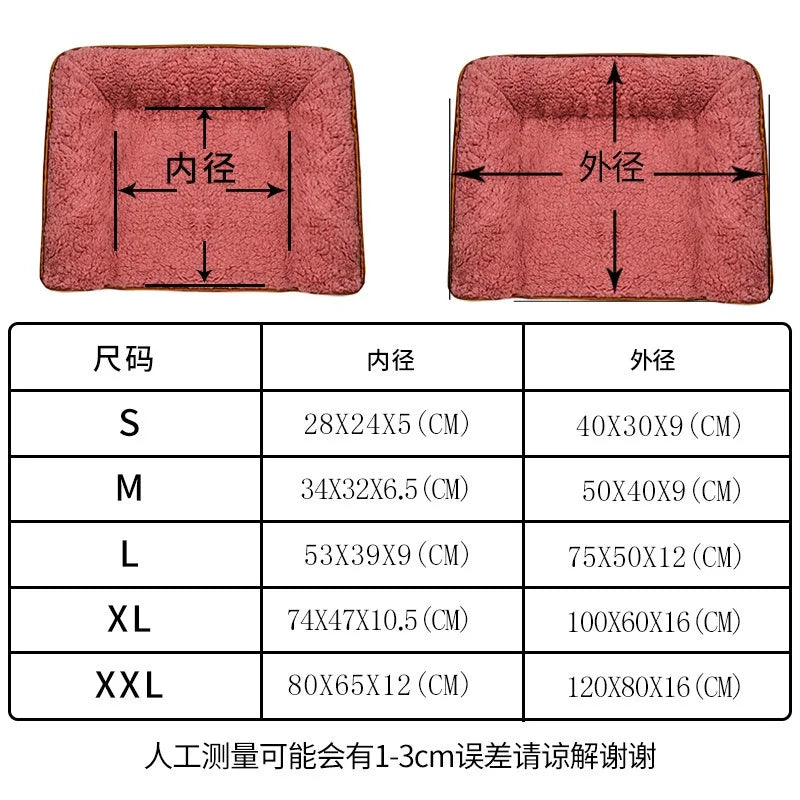 Large Washable Dog Mattress Mat – Plush Flannel Pet Bed for Dogs - Pet Suppie