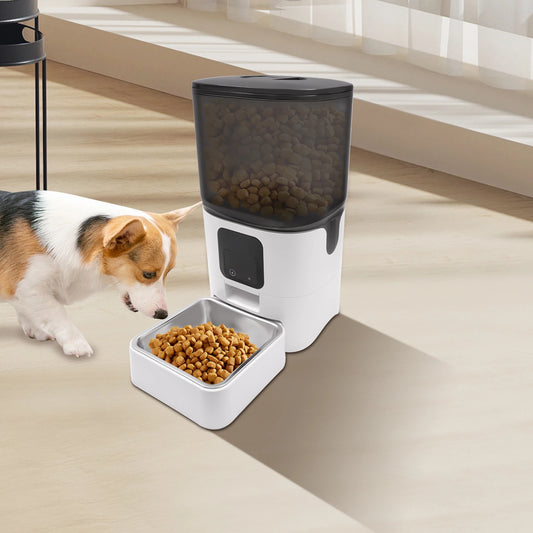 6L Smart Automatic Pet Feeder – Remote APP Control with Stainless Steel Bowl (220V/110V) - Pet Suppie
