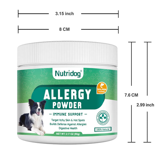 Anti-allergy & Immune Support Powder for dog with Omega-3 Fish Oil, Probiotics, Quercetin - Relieve itching, seasonal allergies