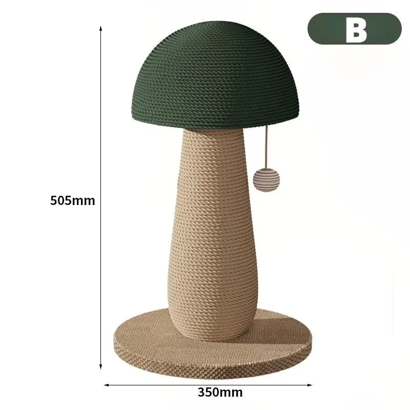 Mushroom Sisal Cat Scratching Post & Board, Vertical Claw Grinding Pad, Durable Non-Shed Cat Scratching Supplies