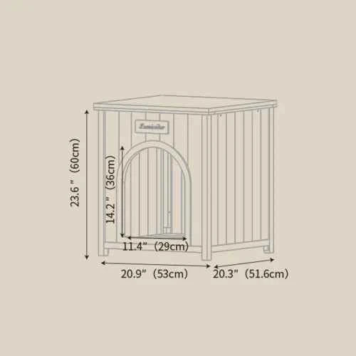 Cream Yellow Flat Roof Pet House FSC Solid Wood 53×51.6×60 cm Indoor Shelter for Small Cats & Dogs