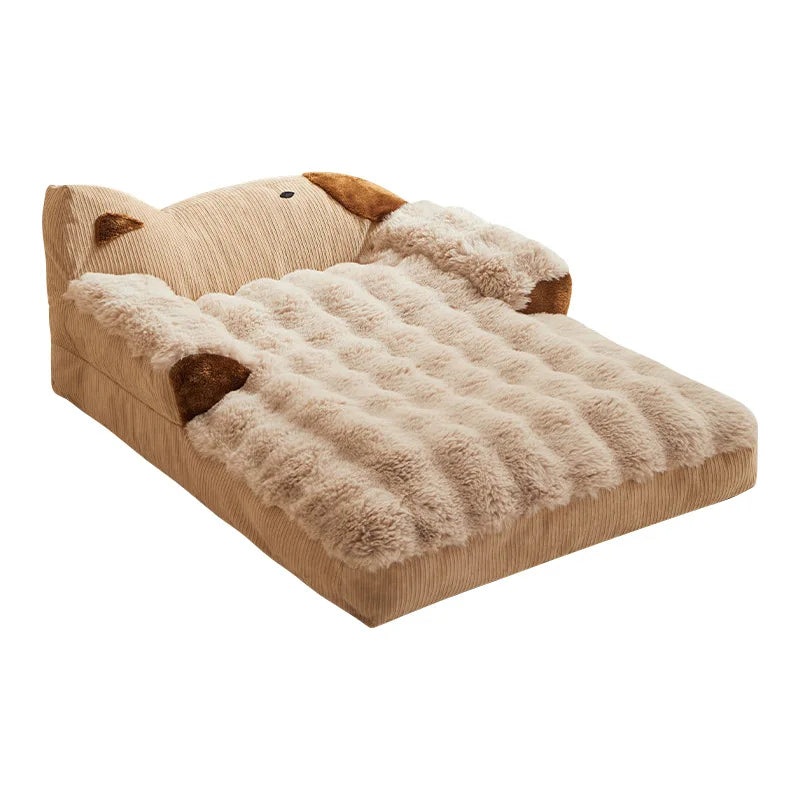 Soft Plush Dog Bed Sofa Winter Warm Pet Sleeping Mat for Small Medium Dogs Cats Removable Puppy Bed Luxury Cozy Cat Sleeping Bed