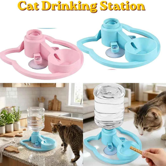 No-Electric Gravity Cat Water Fountain Splash Resistant Anti-spill Water Bowl Indoor Pet Auto Water Drinking Accessory