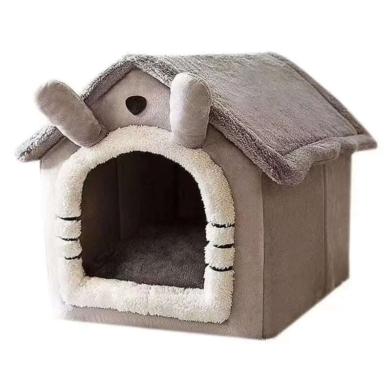 Indoor Warm Dog House Tent – Four-Season Soft Pet Bed with Removable Washable Cushion for Small Dogs & Cats - Pet Suppie