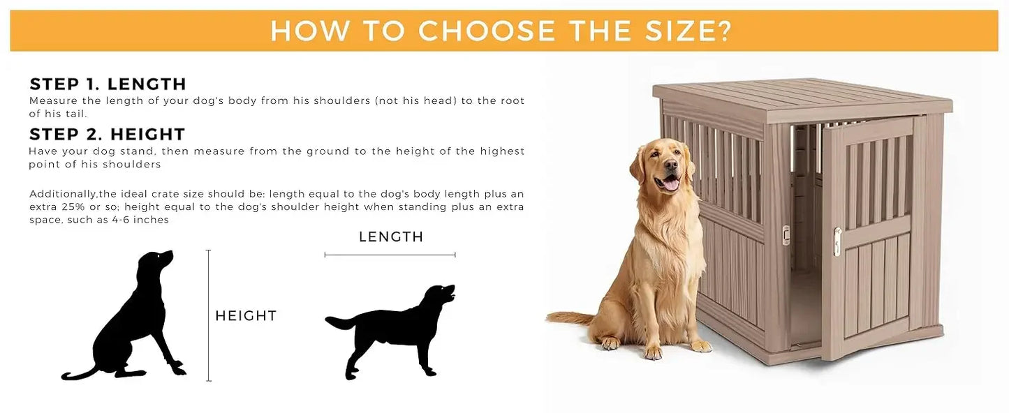 Dog Crate End Table - Lockable Kennel for Small/Large Dogs, Modern Indoor Furniture Nightstand  (39.37 * 28.35 * 32.83 Inch)