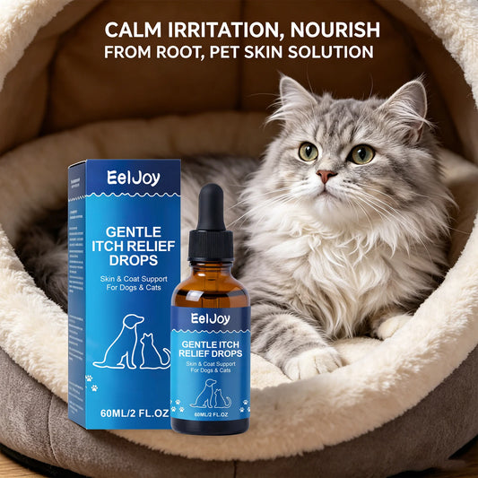 Pet Skin Care Drops Moisturizing Relieve Itching Improve Dryness & Roughness Natural Pet Skin Relief Drops Skin & Coat Support