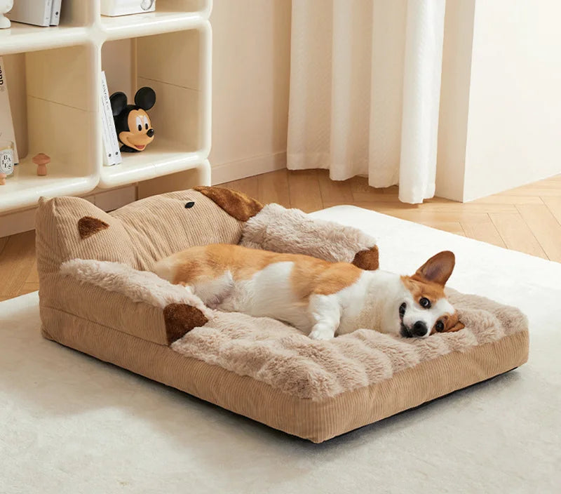 Soft Plush Dog Bed Sofa Winter Warm Pet Sleeping Mat for Small Medium Dogs Cats Removable Puppy Bed Luxury Cozy Cat Sleeping Bed