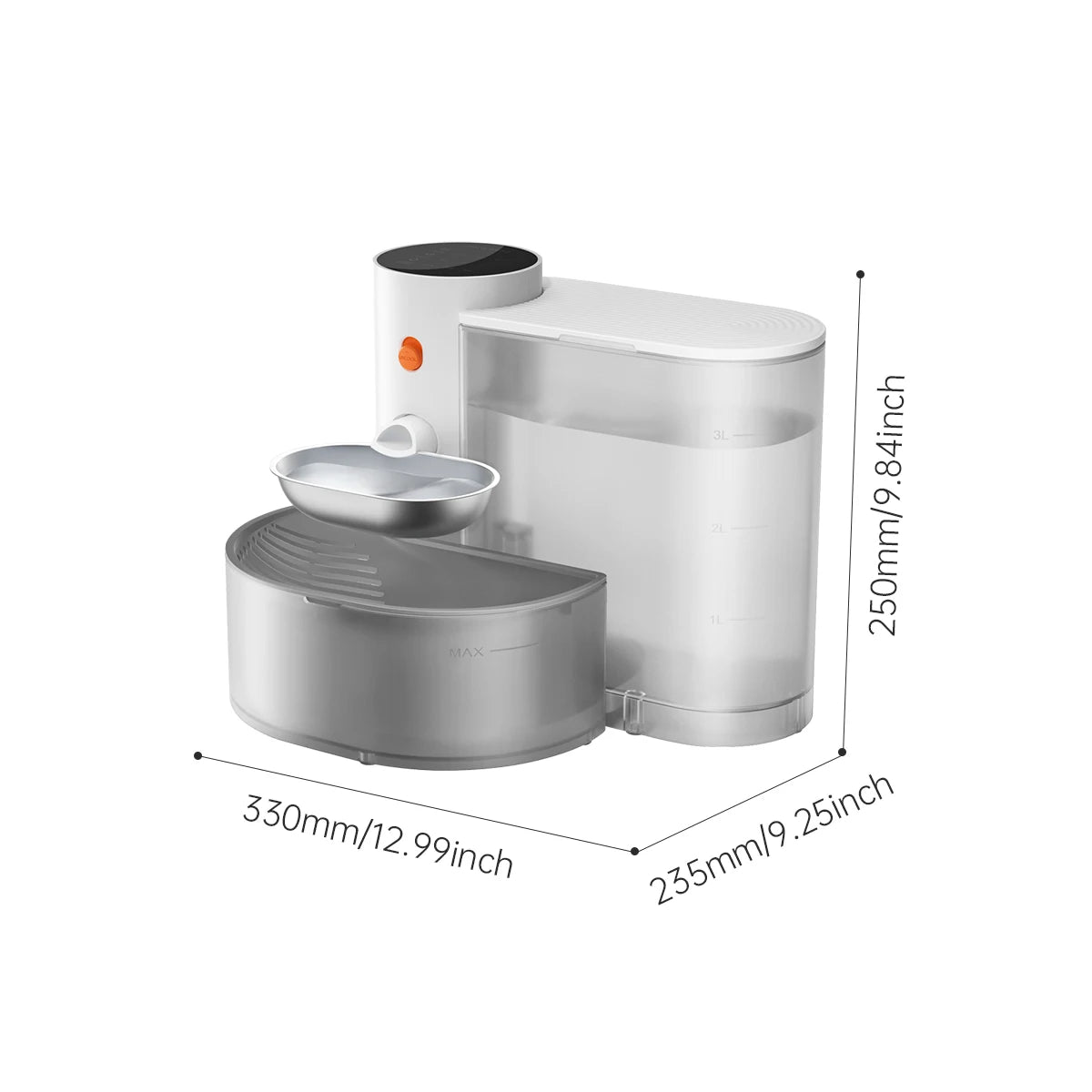 Stainless Steel Smart Pet Water Fountain – Wireless Purifying Drinking Bowl for Cats & Dogs (3L) - Pet Suppie