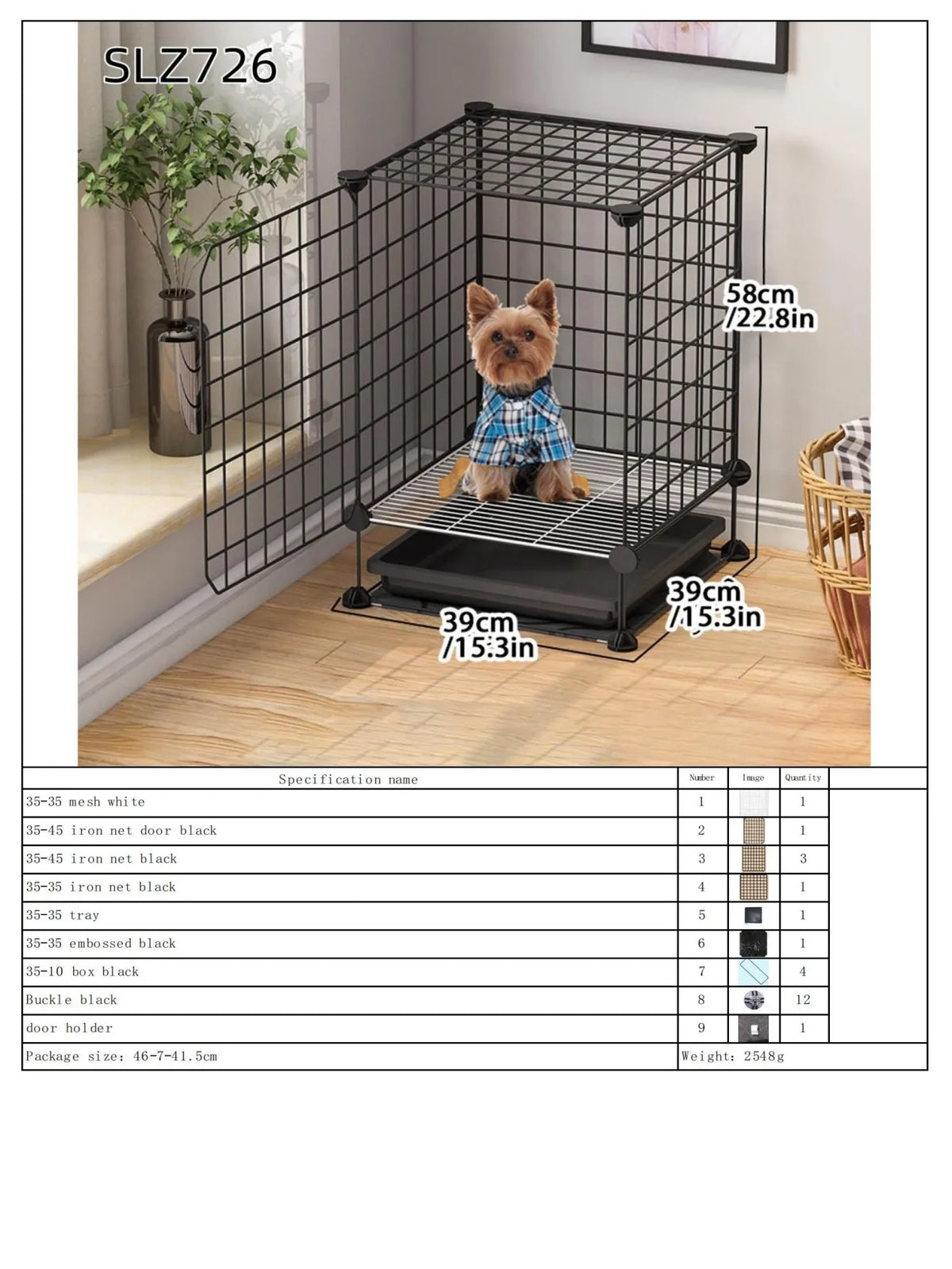 Dog Cage for Medium-Sized Dogs, Small Dogs, Indoor Teacup Dogs, Teddy, Labrador Villa Fence with Toilet, Dog Supplies