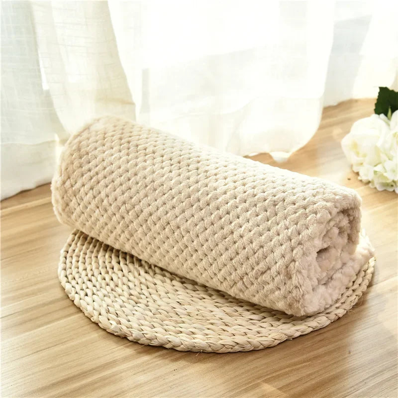 Soft Pet Blanket Plush Dog Sleeping Blanket Solid Color Washable Sofa Pad Portable Warm Cat Bed Blanket Home Carpet For Winter