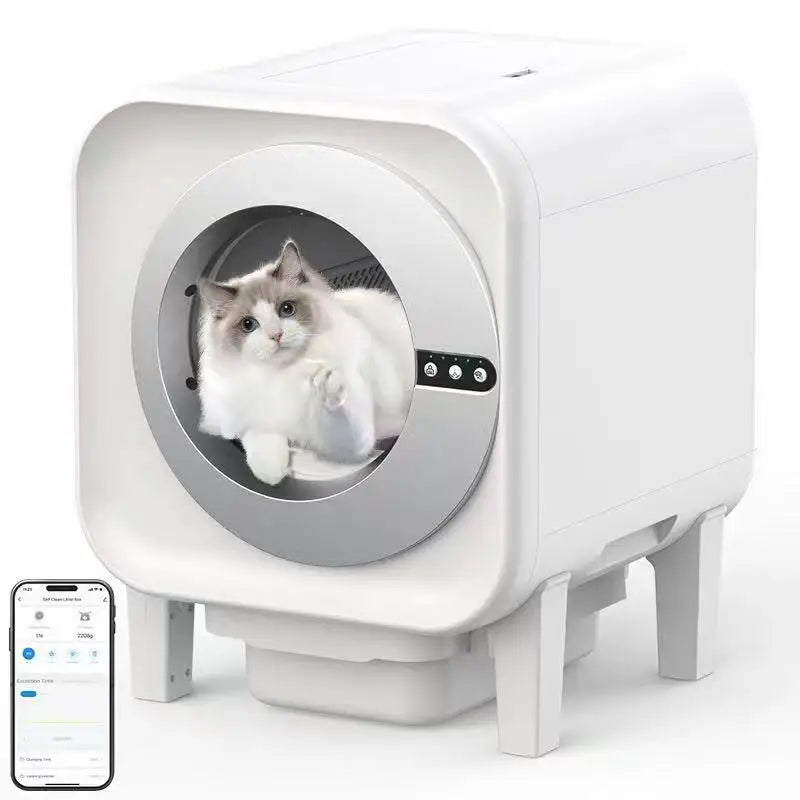 Intelligent Electric Large Cat Litter Box – Automatic Self-Cleaning Toilet with Anti-Splash Feces Shovel (Model EB) - Pet Suppie