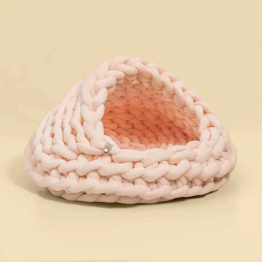 Cute Cat Bed Nest Small Dog Kennel Winter Thick House Weaving Pet Puppy Sleeping Bag Super Soft Cat Sleeping Bed Pet Cushion