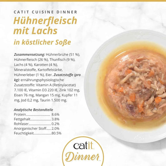 Hydrating Wet Cat Food with Chicken, Salmon & Carrot - Healthy Meal for All Ages