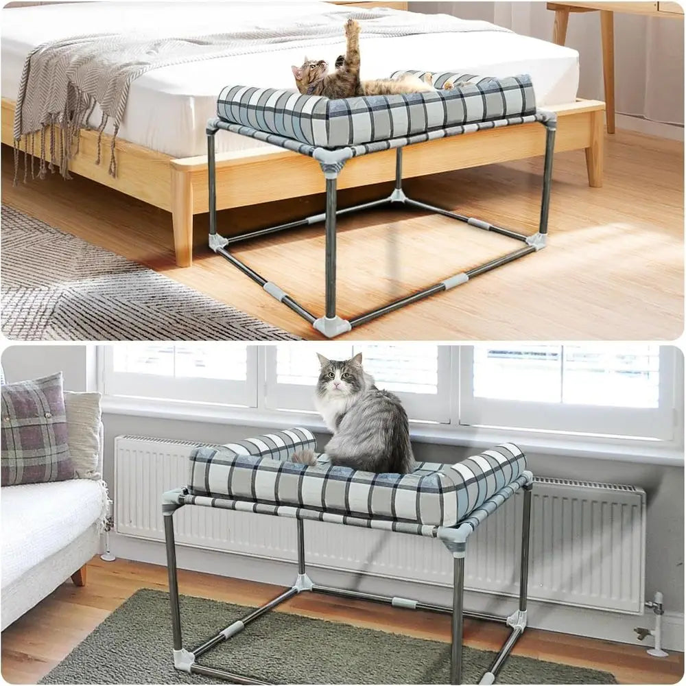 Raised Dog Bed with Pillow Extension for Cosleeping - Attaches to Human Bed, 34x26x20